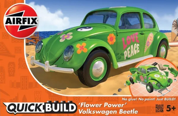 Airfix QUICKBUILD Flower-Power VW Beetle Green