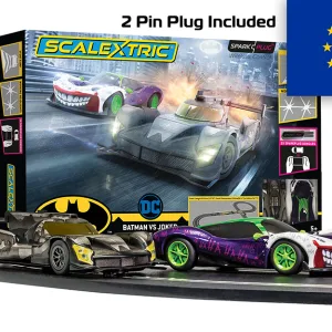 Scalextric Spark Plug - Batman vs Joker Race Set - European plug <p>Batman and the Joker have been adversaries since they first met in 1940. Since then