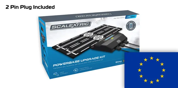 ARC ONE Upgrade kit -Powerbase upgrade - European plug Upgrade your existing analogue Scalextric Set to the new ARC ONE system with the ARC ONE Powerbase