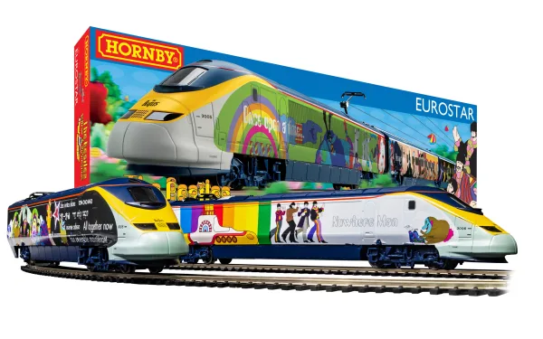 Eurostar 'Yellow Submarine' Train Set <p>Eurostar's first use of the Class 373 for an external agency marketing campaign took place in September 1999 when the Sets 3005/3006 were transformed with a vinyl wrap that recreated scenes from The Beatles' film 'Yellow Submarine'. This was just one of the promotional events that marked the release of the remixed music track that Autumn.</p><p><br></p><p>Along with the remastered version of the film that was released in cinemas and on video