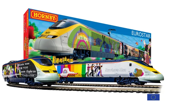 Eurostar 'Yellow Submarine' Train Set - Euro 2 pin plug <p>Eurostar Yellow Submarine Train Set Europe - Euro plug fitted</p>