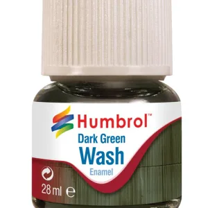 28ml Enamel Wash - Dark Green Humbrol Enamel Washes are the perfect way to enhance your models to the next level. Adding effects such as grime