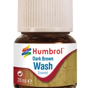 28ml Enamel Wash - Dark Brown Humbrol Enamel Washes are the perfect way to enhance your models to the next level. Adding effects such as grime