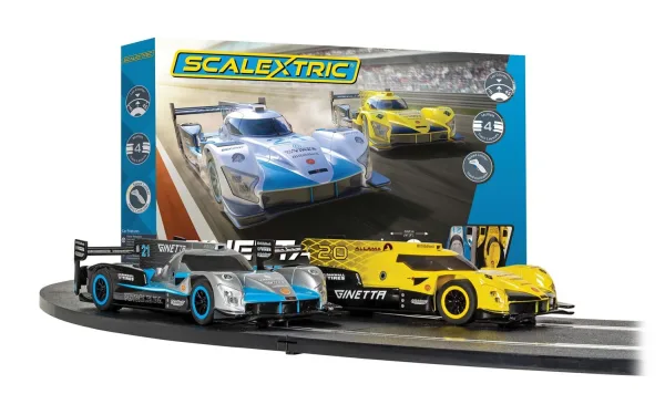 Scalextric Ginetta Racers Set <p>These sleek Ginetta Prototype cars are true thoroughbred racers. Designed to compete at the highest level they feature powerful engines and lots of downforce to keep them planted to the racetrack.</p><p><br></p><p>With four different track layouts and two cars included