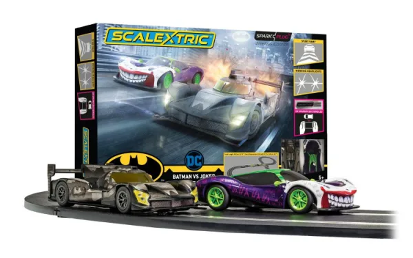 Scalextric Spark Plug - Batman vs Joker Race Set <p>Control your car with your smart device with Spark Plug! Race as Batman or Joker on a track that is built for chaos. With a jump