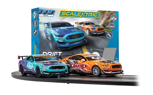 Scalextric Drift 360 Race Set <p>Race two Ford Mustang GT4 cars around a figure of eight track in this Drift 360 race set. Take on your opponent in a full-on