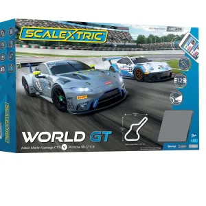 Scalextric ARC AIR - World GT <p>It's Porsche vs Aston Martin in this fantastic new ARC set from Scalextric. The two GT3 cars go head to ahead around this challenging Scalextric layout