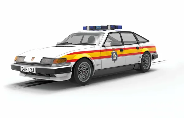 Rover SD1 - Police Edition <p>On the motorways and highways of England of the 1980s one sight was sure to send shivers down the spine of any speeding motorist. The sight of a Rover SD1 in full police markings bearing down on the back of their car! This particular car was used by Sussex police in the 1980s and features working lights and a full interior