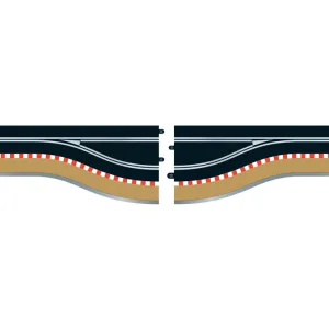 Pit Lane Track (Left Hand) - Includes Sensor This pair of Scalextric digital pit lane track sections are the ideal tool to create pit lanes for your digital layouts. This pack also allows the creation of alternative track routes such as a single lane rally extension track to a current layout