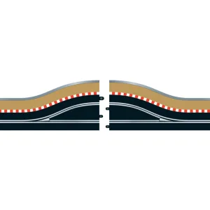 Pit Lane Track (Right Hand) - Includes Sensor This pair of Scalextric digital pit lane track sections are the ideal tool to create pit lanes for your digital layouts. This pack also allows the creation of alternative track routes such as a single lane rally extension track to a current layout