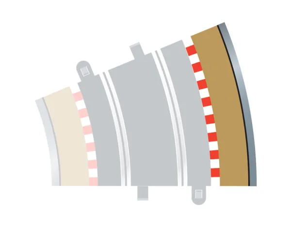 Radius 3 Curve Outer Borders 22.5° x 4 Contents: Radius 3 Curve Outer Borders 22.5 degree x 4.