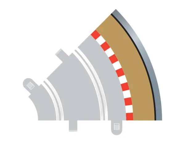 Radius 1 Curve Outer Borders 45° x 4 Contents: Radius 1 Curve Outer Borders 45 degree x 4