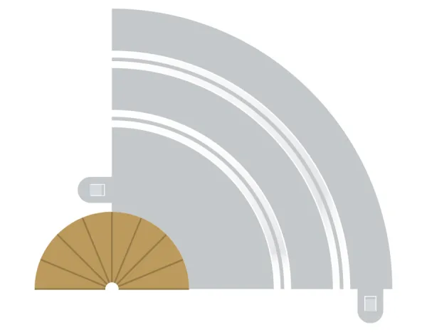 Radius 1 Curve Inner Borders 180° x 2 Contents: Radius 1 Curve Inner Borders 180 degree x 2