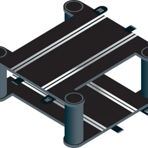 Elevated Cross Over The elevated track crossover section comes as 2 x three-quarter length track sections with pillars. This assembly helps build a more rigid fly-over section than fly-overs supported simply by pillars. Multiple C8295 crossovers can be stacked on top of each other to build crazy stunt or action tracks.