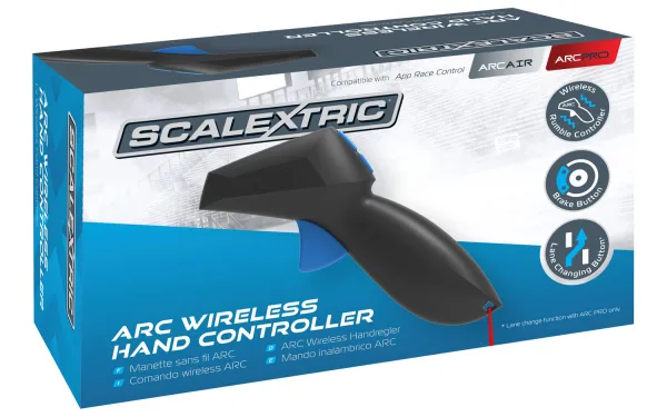 ARC AIR and ARC PRO Wireless Hand Throttle ARC Wireless Controllers* allow you to roam around the track without crossing wires with your opponent! Feel the racing intensity with a built in rumble pack and never miss the pit with the brake button.