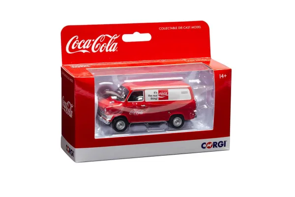 the list of this vans uses is endless!<br><br>This 1:43 scale model of the Mark 1 Ford Transit Van is of the highest Corgi Vanguards quality and dons a livery inspired by Coca-Cola in the 1970s pairing the two globally admired heavyweights into one fantastic little model. It's the real thing is a tagline that has been used in various advertising campaigns throughout Coca-Colas history