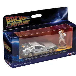 Back to the Future DeLorean and Doc Brown Figurine <p>Great Scott! Prepare to go Back to the Future in celebration of the film's 35th anniversary with this new die-cast release of the most famous time machine to ever grace the screen! Inventor Doc Brown achieves the seemingly impossible when he builds a time machine.... out of a DeLorean! After being sent back in time to 1955 when an experiment with Doc's invention goes wrong