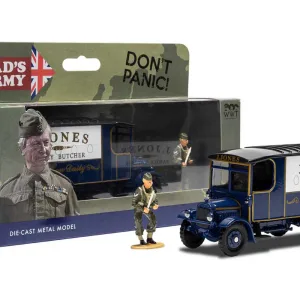 Dad’s Army J. Jones Thornycroft Van & Mr Jones Figurine <p>Don't panic! The beloved yet bumbling Home Guard platoon of Walmington-on-Sea protected the Second World War front line of England for nine series of classic British television comedy.<br><br>One of the most useful tools at Captain Mainwaring's disposal was Corporal Jones' Thornycroft van