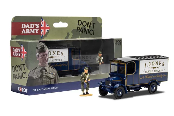 Dad’s Army J. Jones Thornycroft Van & Mr Jones Figurine <p>Don't panic! The beloved yet bumbling Home Guard platoon of Walmington-on-Sea protected the Second World War front line of England for nine series of classic British television comedy.<br><br>One of the most useful tools at Captain Mainwaring's disposal was Corporal Jones' Thornycroft van