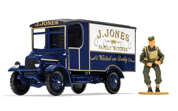 the vehicle bolstered the reach of the platoon on many of their exterior training missions. This release includes a white metal figure of Corporal Jones