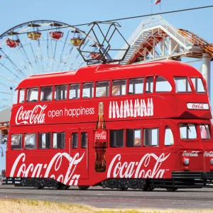 Coca-Cola Double Decker Tram <p>Coca-Cola® Double Decker Tram<br>Open Happiness<br>Introduced in 1934