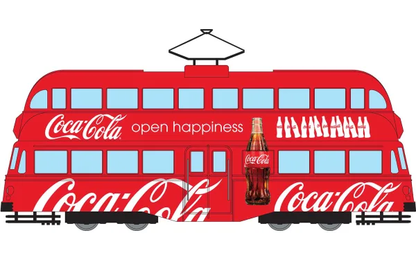 Coca-Cola Double Decker Tram <p>Coca-Cola® Double Decker Tram<br>Open Happiness<br>Introduced in 1934