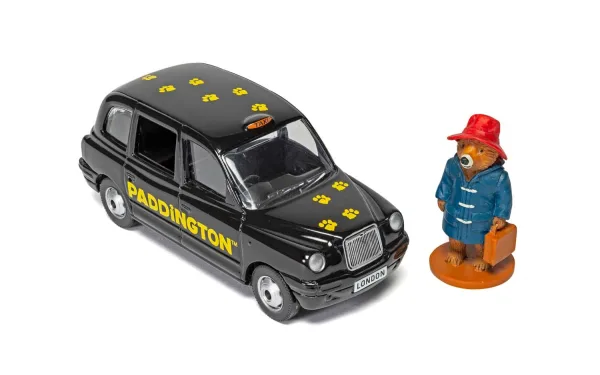 the ever-young Peruvian bear seems to have had his marmalade clad paws all over this iconic black taxi! </p><p>Paddington is well known for his love of Marmalade; he often carries a jar in his suitcase and always keeps a marmalade sandwich under his hat in case of emergencies!</p><p>This taxi is the perfect accompaniment to either of our Paddington buses