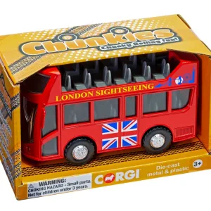 CHUNKIES London Bus UK Take in the sights of London with the iconic red double decker bus. This impressive toy has an open top and free rolling wheels. 