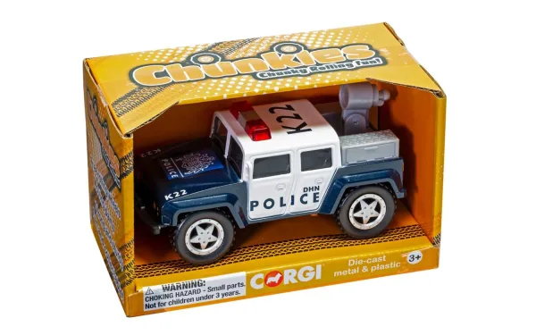 CHUNKIES Off Road DHN Police UK The chase is on! Catch the bad guys whatever the terrain with this 4x4 off road UK Police car.