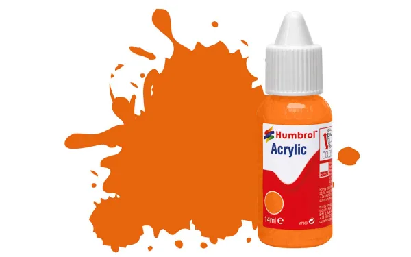 No 18 Orange - Gloss These new Acrylic Dropper Bottles enable easier colour blending using the bespoke Humbrol Paint Palette (AG5111).