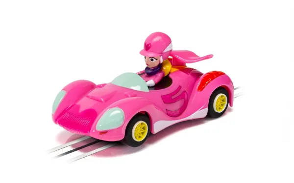 Wacky Races Penelope Pitstop car (new system) Penelope Pitstop's 'Pink Pussycat' Car as seen on the hit TV series Wacky Races. This solo vehicle is an ideal collectable and a great addition to the Micro Scalextric Wacky Races Set which contains Dick Dastardly and Mutley's 'Mean Machine' and Peter Perfect's 'Turbo Terrific' cars.