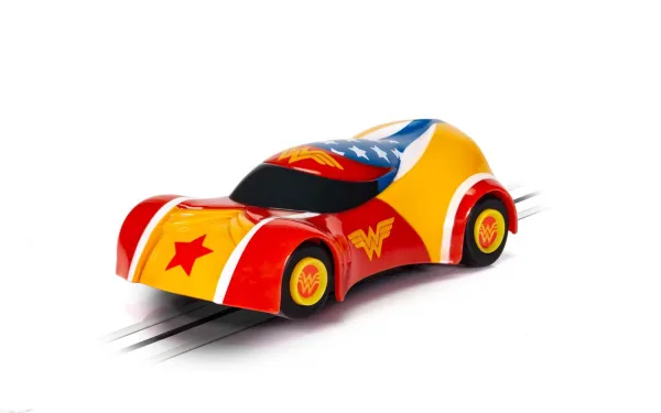 Justice League Wonder Woman car (new system) Justice League Wonder Woman solo car. This solo vehicle is an ideal collectable and an addition to the Micro Scalextric Justice League Set which contains Batman and Superman.