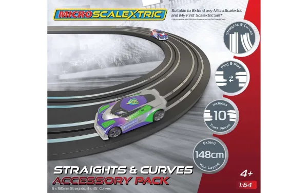 Micro Scalextric Track Extension Pack - Straights & Curves Extend your Micro Scalextric racing world with this track extension pack