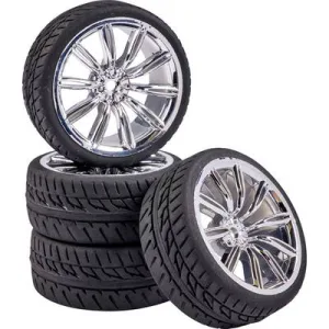 Carson Modellsport 1:10 Road version Complete wheels Road Tread M-Design Chrome 4 pc(s)