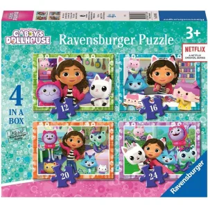 Gabby's Dollhouse Jigsaw Puzzles 4 In A Box