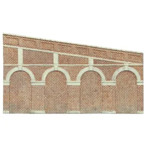 High Stepped Arched Retaining Walls X 2 (Red Brick)