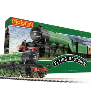 Flying Scotsman Train Set <p>The most famous locomotive and train in the world features in this superb Hornby train set. The striking apple green liveried class A1 'Flying Scotsman' helps to recreate those wonderful days of train travel in the 1930s when the two great railway rivals