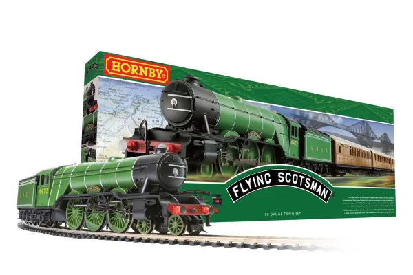 Flying Scotsman Train Set <p>The most famous locomotive and train in the world features in this superb Hornby train set. The striking apple green liveried class A1 'Flying Scotsman' helps to recreate those wonderful days of train travel in the 1930s when the two great railway rivals