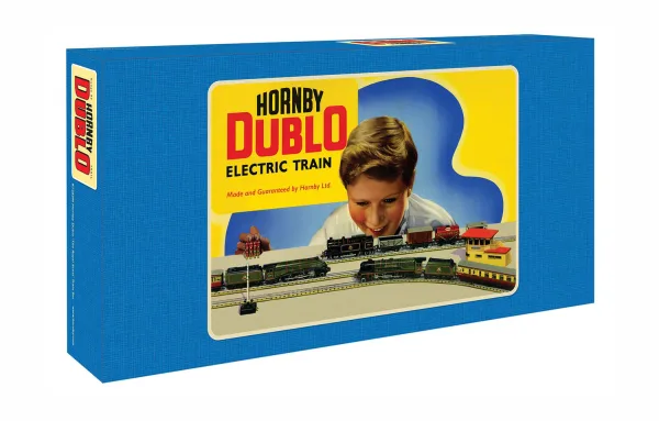 BR 'The Royal Scot' Train Set - Era 4 <p>To own a Hornby Dublo Set was for many the ultimate and to have one that featured a large Pacific locomotive was just a dream come true.</p><p>The Hornby Dublo 'Duchess of Montrose' first appeared in a set during 1953 but it was some 5 years later that the set was repackaged and rebranded the 'Royal Scot'. The new graphics which featured a young boy looking excitedly at the trains in front of him