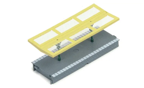 Platform Canopies (Pack of 2) Give your train station platform that extra finishing touch with the Hornby canopy set. With impressive window detailing and painted finish