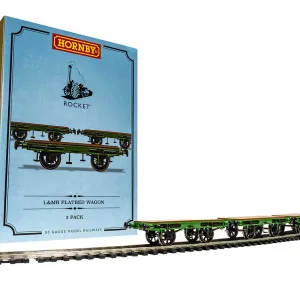 Flat Bed Wagon Pack containing 3 x Flat Bed wagons (Stephensons Rocket) General goods vehicles