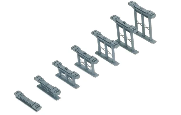 Inclined Piers <p>This set of seven piers in various heights clip to the underside of Hornby track to create a smooth incline