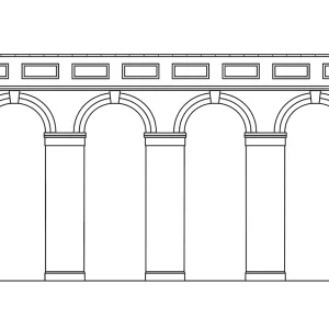 High Level Arched Retaining Walls x 2 (Engineers Blue Brick) A pack of 2X scenic blue brick High Level Arched Retaining Walls as would be found lining an embankment or railway cutting.