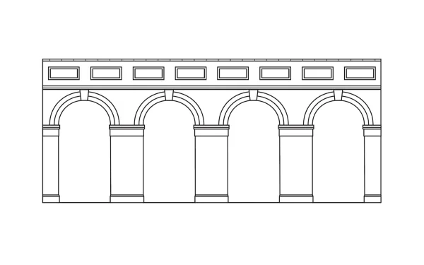 Mid Level Arched Retaining Walls x2 (Red Brick) A pack of 2X scenic red brick Mid Level Arched Retaining Walls as would be found lining an embankment or railway cutting.