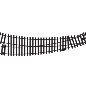 Right Hand Curved Point Each track has a radius of 438mm and arcs at 22.5° and 33.75°. Hornby points are supplied for operation by hand and they may be converted to remote control electric operation by using a 'point motor'.