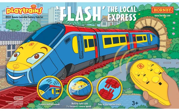 Playtrains - Flash The Local Express Remote Controlled Battery Train Set <p>Start an exciting model railway journey with Flash. All run on a remote control system