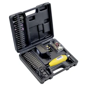 Rotacraft RC12/75A Tool Kit Plus 75 Accessories - CLUB EXCLUSIVE <p><strong>Kit includes 75 Various accessories for:</strong></p><p>• Engraving & drilling<br>• 1 polishing shank<br>• 2 polishing wheels<br>• 20 various diamond points<br>• 4 grinding stones<br>• 2 disc mandrels<br>• 15 cutting discs<br>• 15 sanding discs<br>• 2 sander mandrels<br>• 4 sander drums<br>• 3 wire brushes<br>• 1 nylon pencil brush<br>• 4 collet chucks shapes</p><p><br></p><p><strong>Rotacraft RC12/75A Tool Kit Plus 75 Accessories</strong></p><p>A high speed 12v rotary tool for intricate craft & modelling tasks