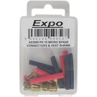 Expo Micro spade connectors 10 male and 10 Female