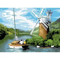 Painting By Numbers Windmill On The River