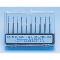 Expo 10 Piece Drill Set 0.6 to 1.5mm